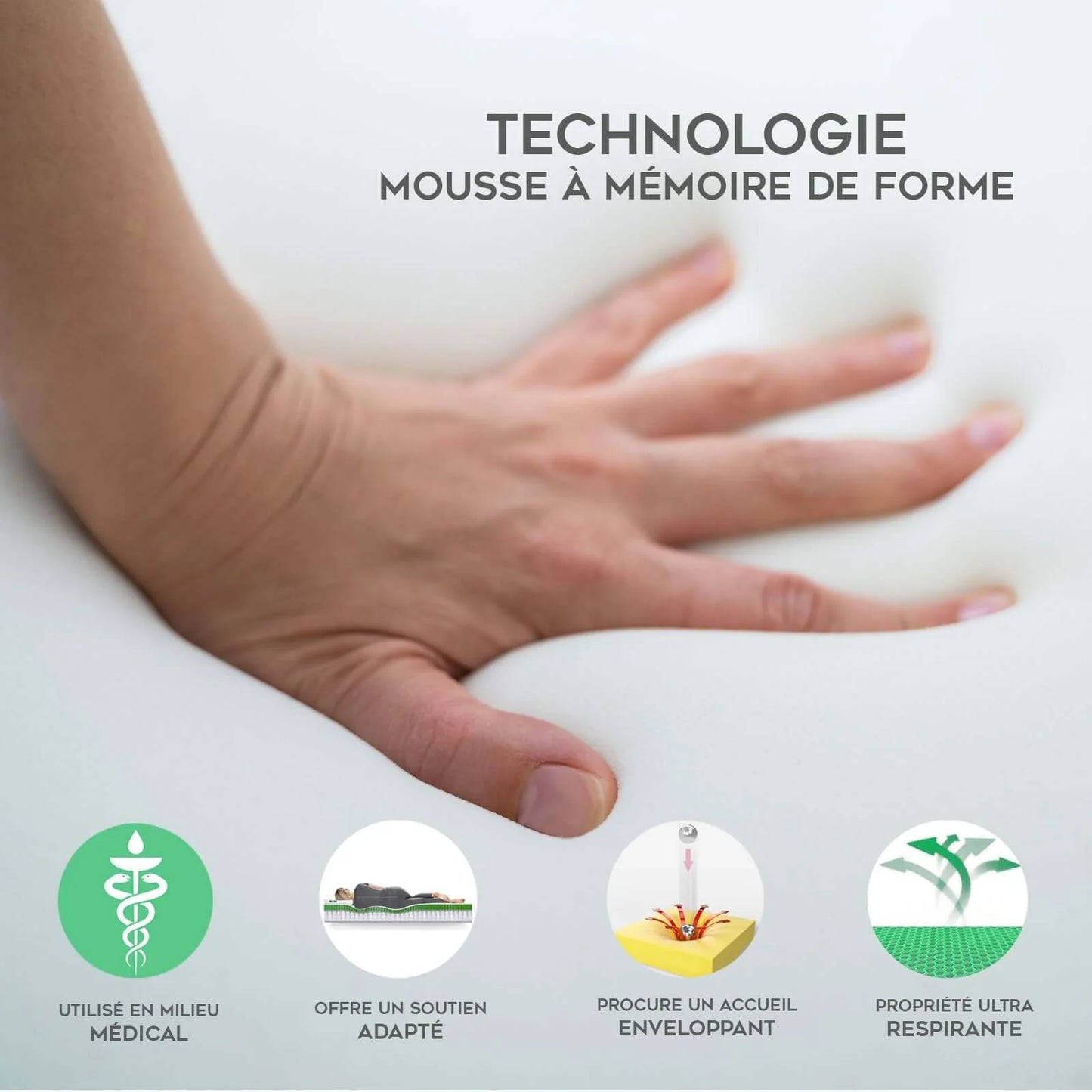 Oreiller Mémoire De Forme Bambou, Micro-Perforé - Collection Bamboo