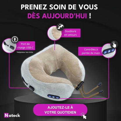 Masseur Cervical Chauffant Shiatsu | Coussin Electrique  De Massage Relaxation Intense Des Douleurs Cervicales, Collier Massant Nuque Et Cou, Ideal Cadeau Homme Et Femme
